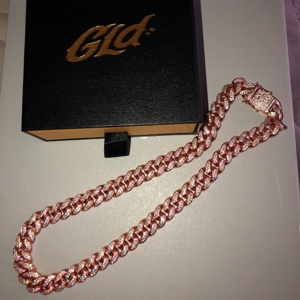 Diamond Rose Gold Cuban Link Chain